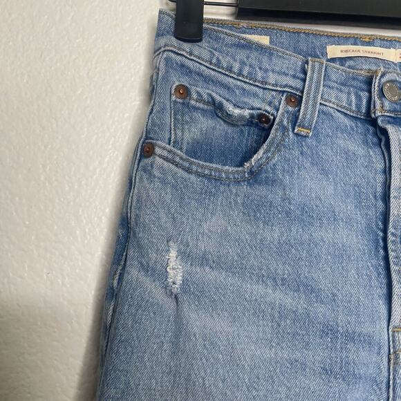 Levi's Womens Jeans Size 25 Ribcage Straight Leg Denim Blue Light Wash Casual - Picture 12 of 16